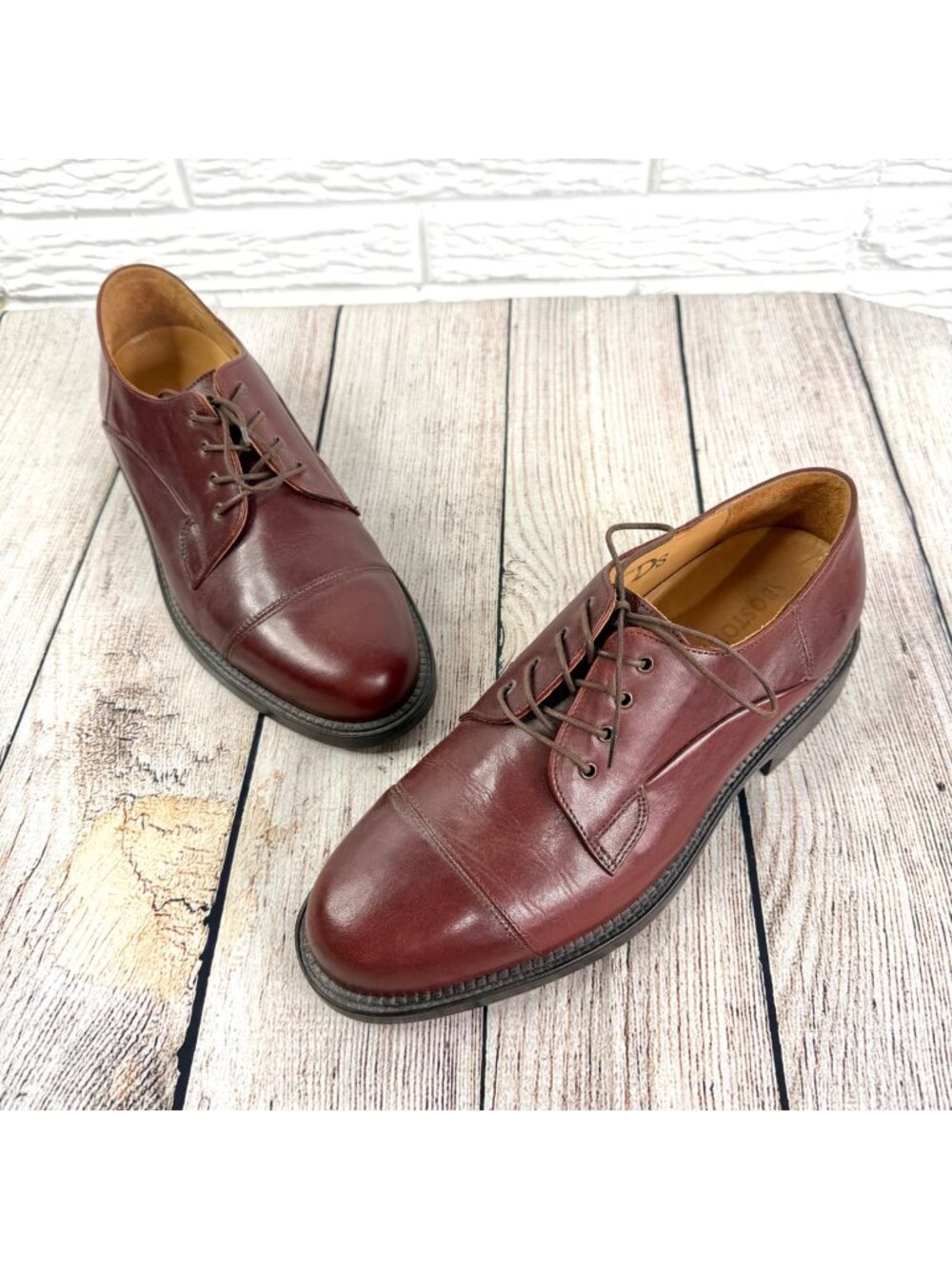 Bostonian Mens Classics Leather Toe Cap Derby Oxford Dress Shoes Size 10.5M